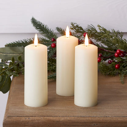Slender Ivory LED Pillar Candle Trio - product photo 1
