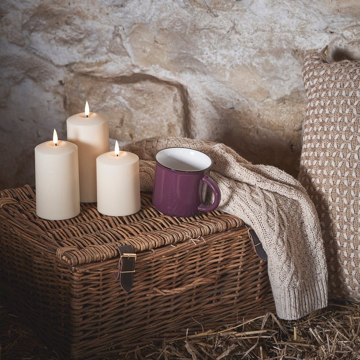 Outdoor Ivory LED Candle Trio - product photo 2