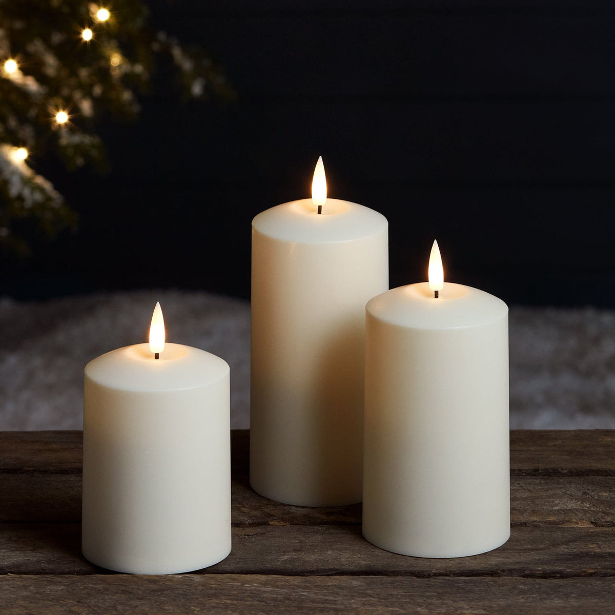 Outdoor Ivory LED Candle Trio - product photo 1