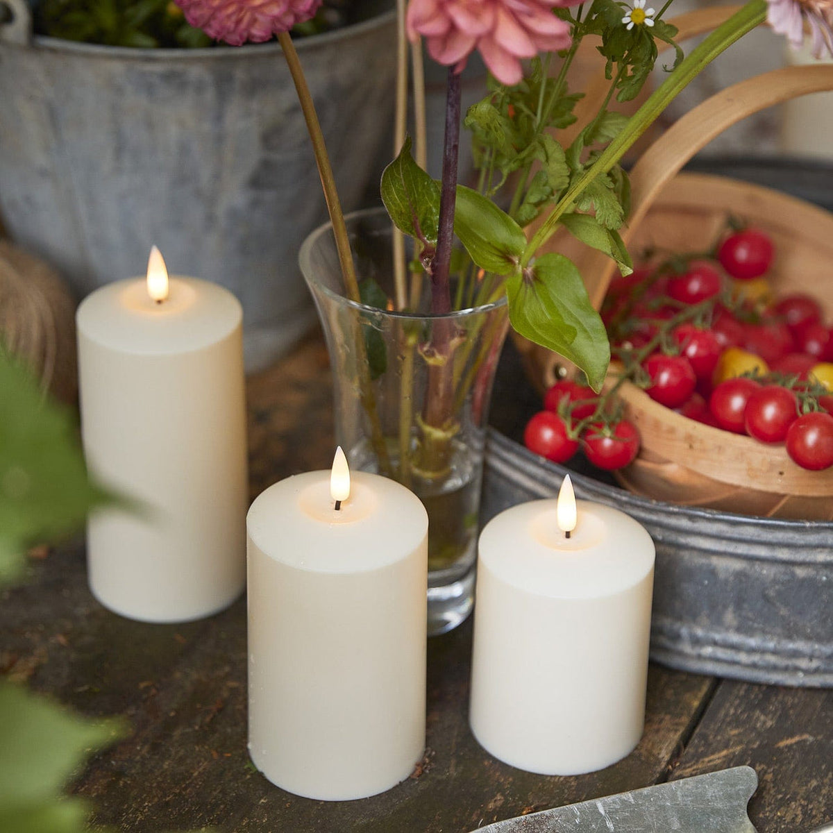 Outdoor Ivory LED Candle Trio - product photo 6