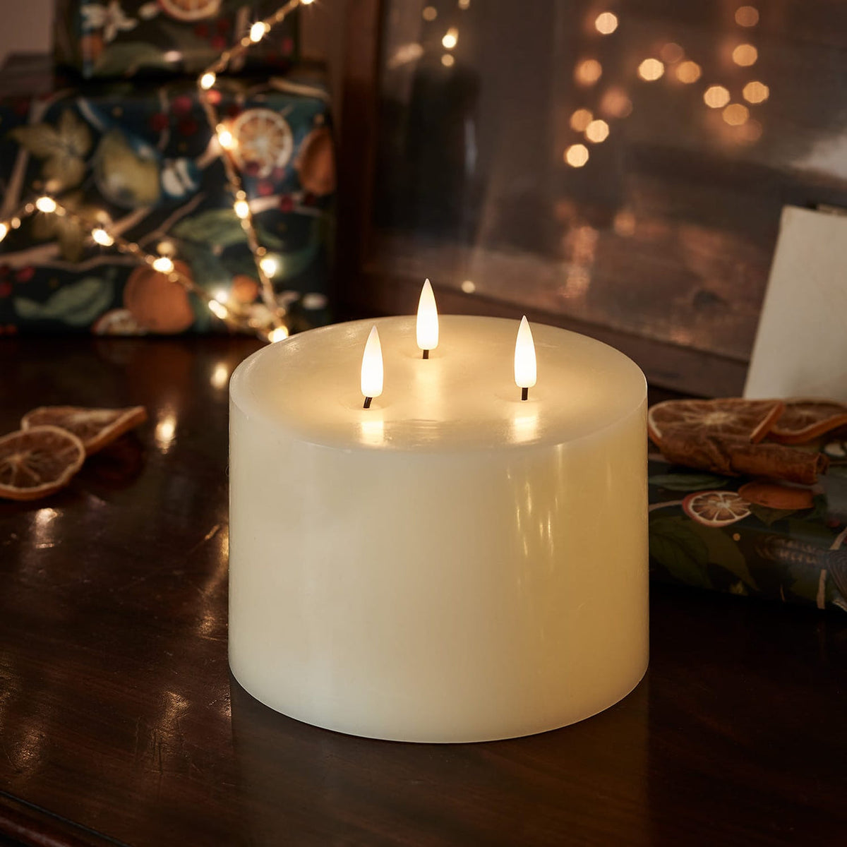 Ivory Three Wick LED Candle - product photo 1