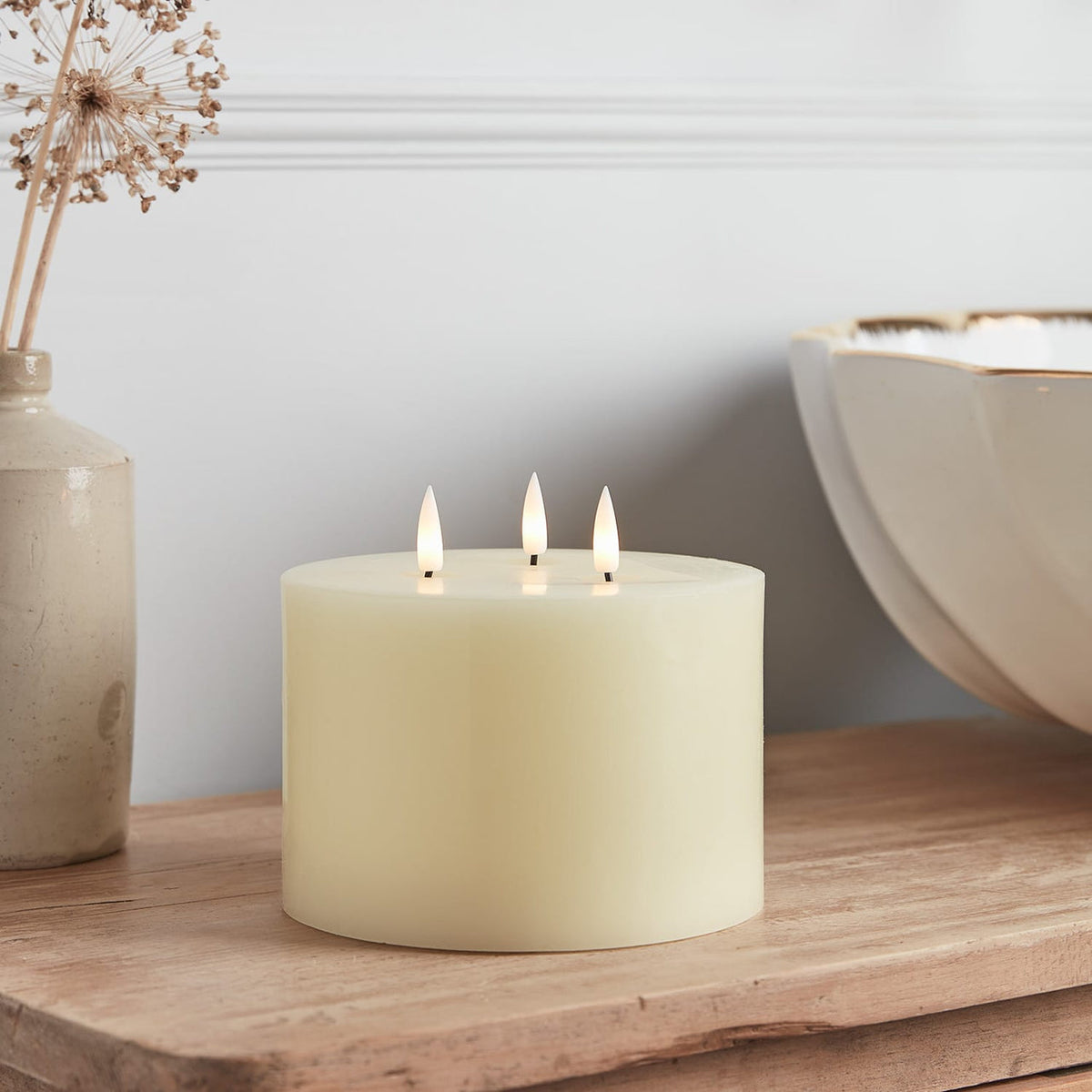 Ivory Three Wick LED Candle - product photo 4