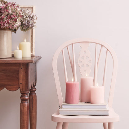 Blush Pink Ribbed LED Candle Trio - product photo 7