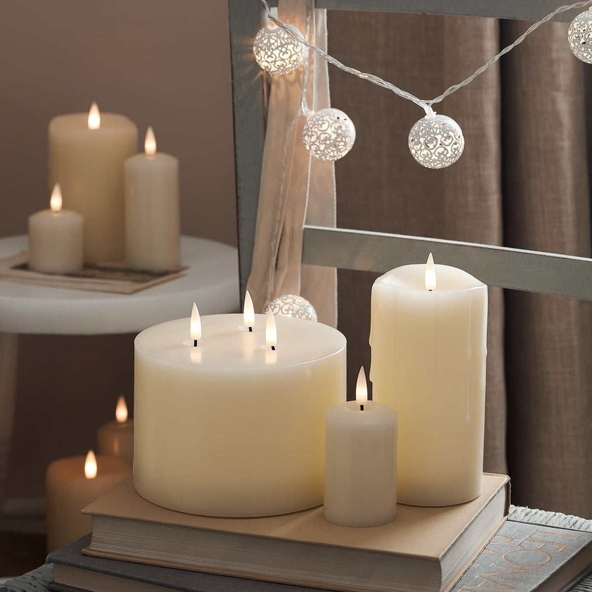 Ivory Three Wick LED Candle - product photo 6