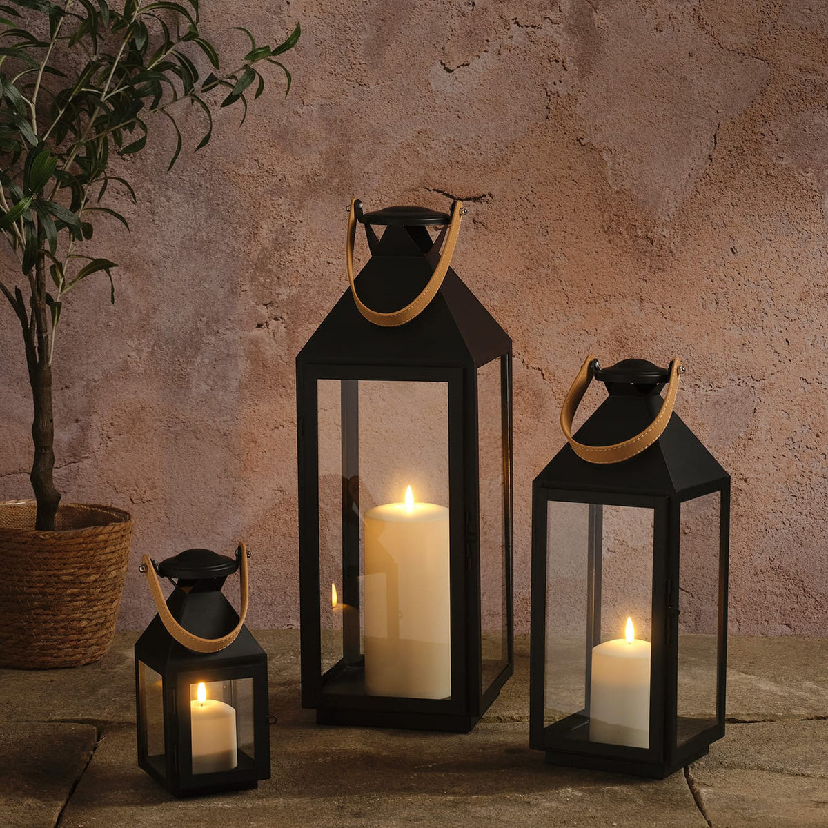 Black Handle LED Lantern Trio - product photo 3
