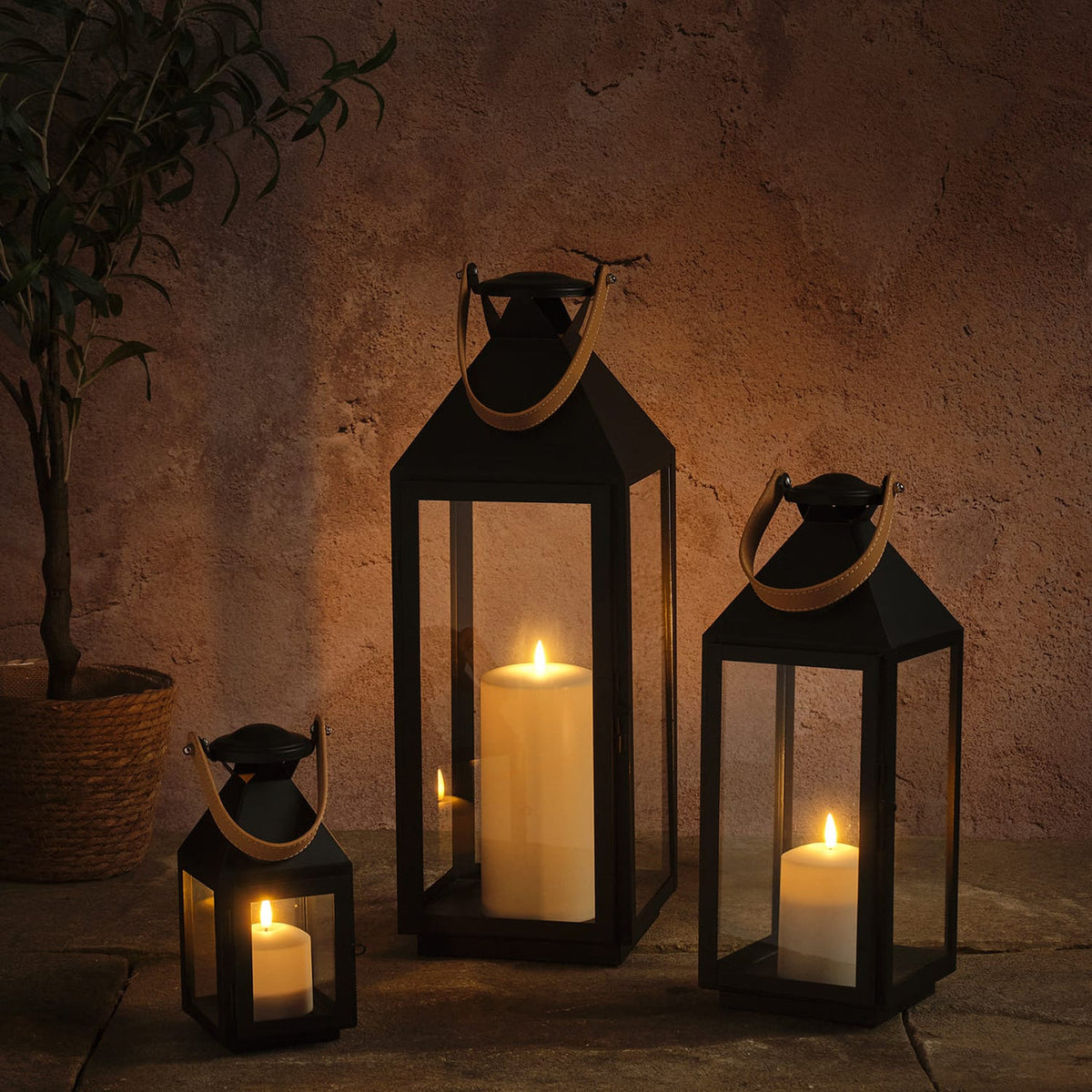 Black Handle LED Lantern Trio - product photo 8