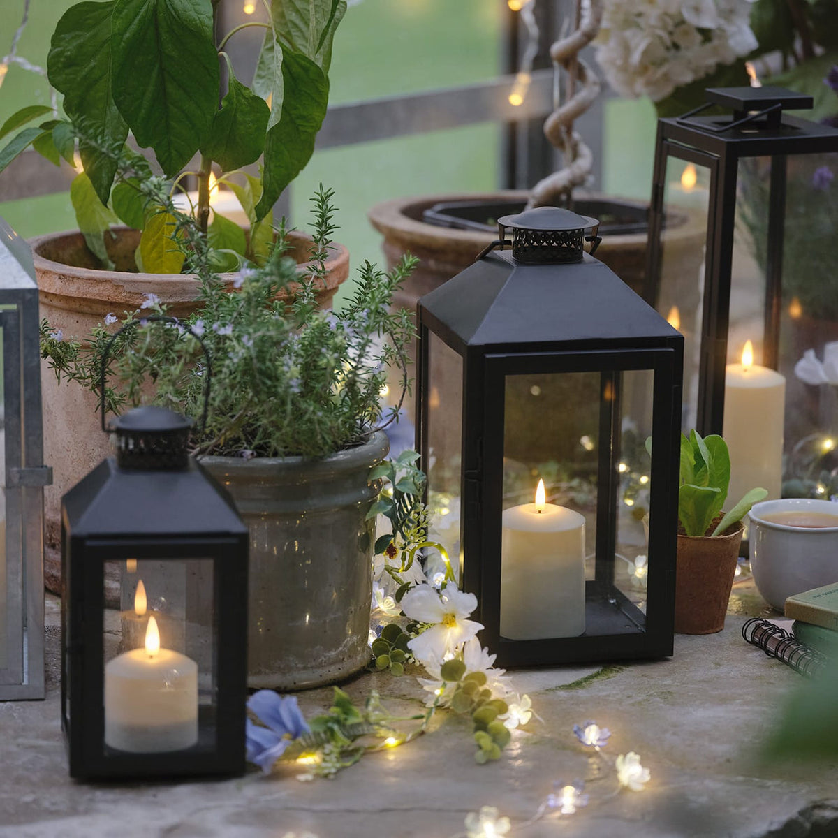 Compact Black LED Candle Lantern - product photo 5