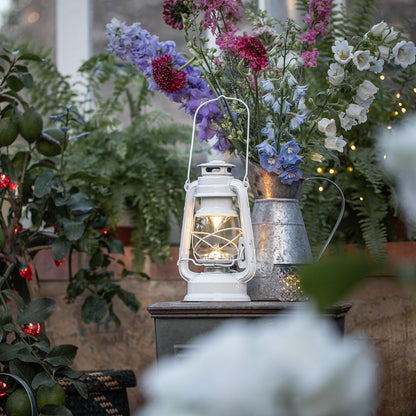 White Metal Dimmable Storm Lantern - product photo 3
