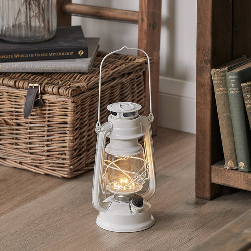 White Metal Dimmable Storm Lantern - product photo 1