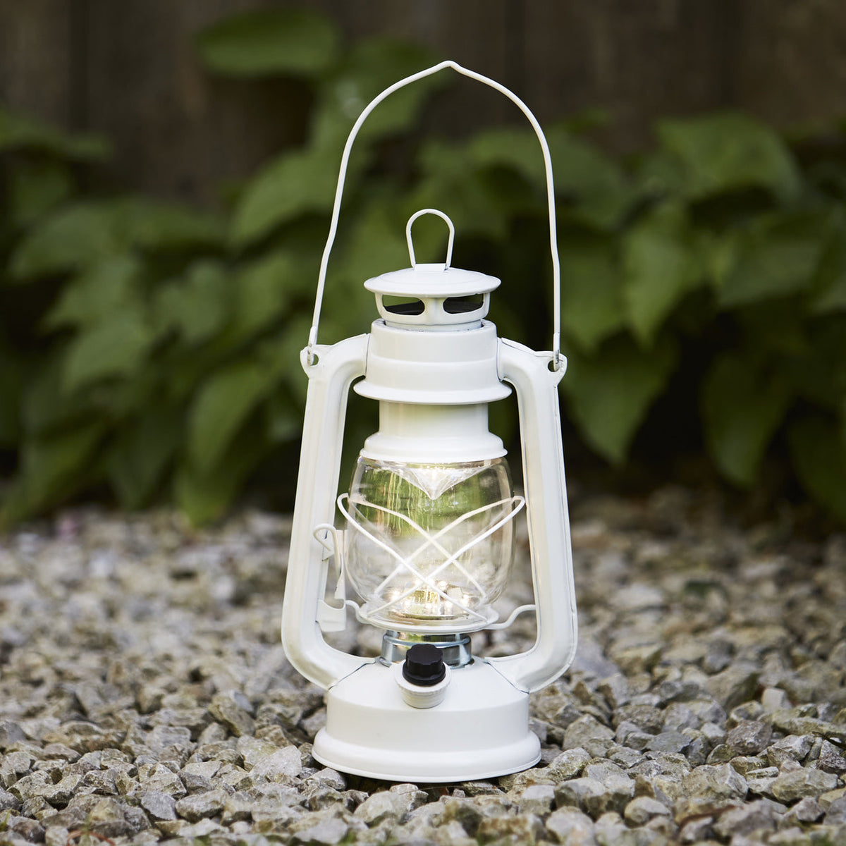 White Metal Dimmable Storm Lantern - product photo 2