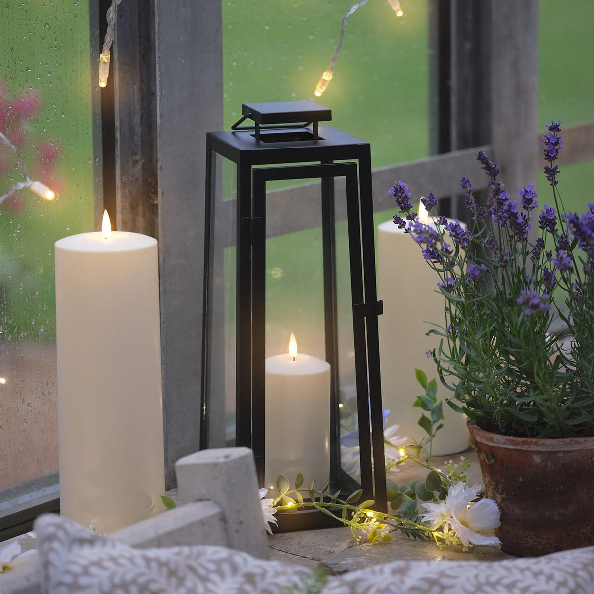 Contemporary Black LED Lantern Duo - product photo 3