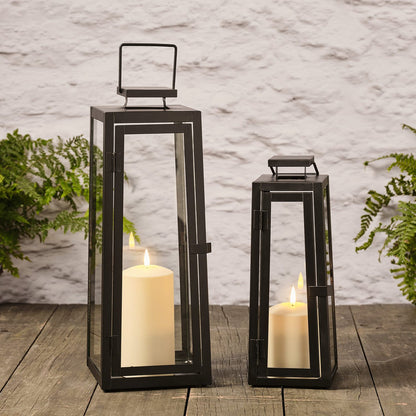Contemporary Black LED Lantern Duo - product photo 1
