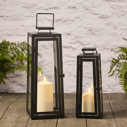 Contemporary Black LED Lantern Duo - product photo 1