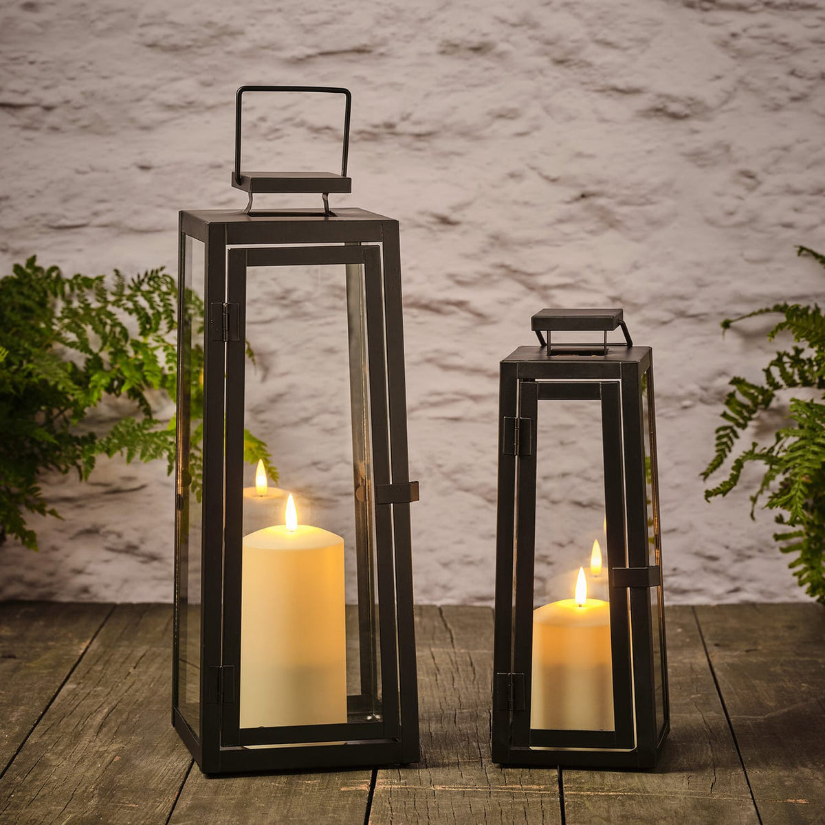 Contemporary Black LED Lantern Duo - product photo 2
