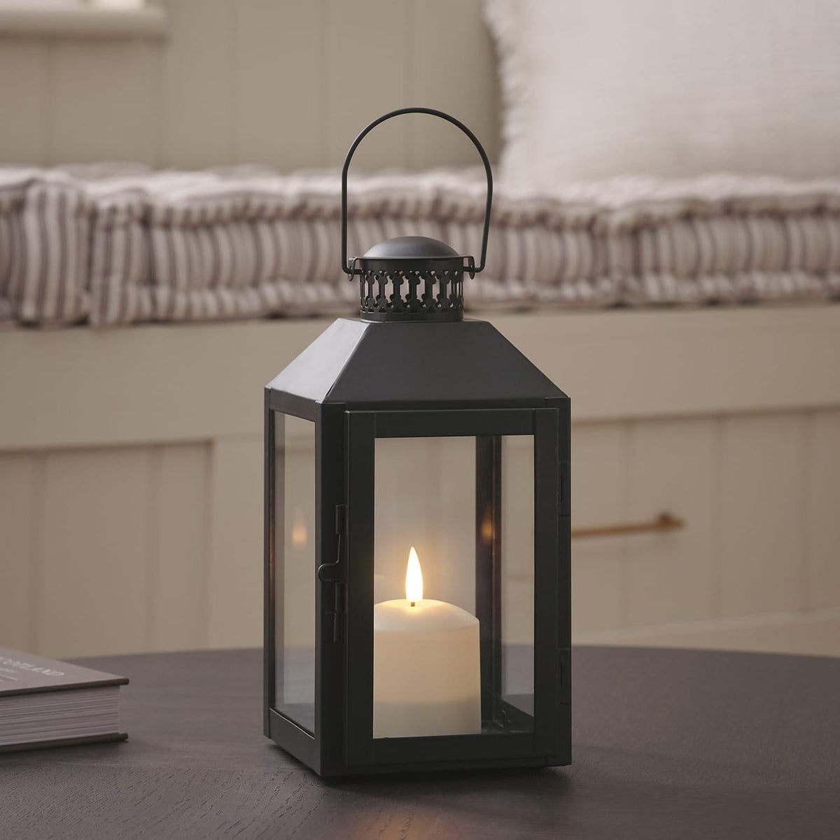 Compact Black LED Candle Lantern - product photo 1