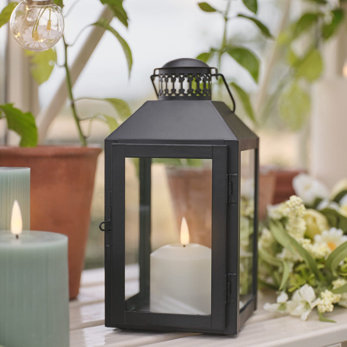 Compact Black LED Candle Lantern - product photo 8