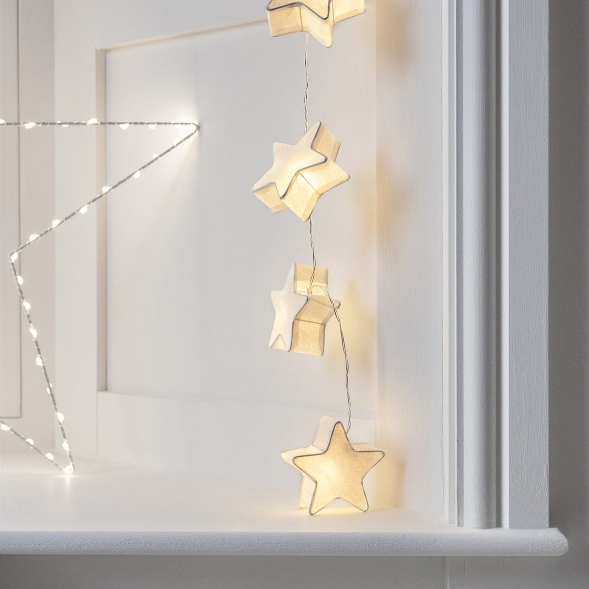 White Paper Star LED Fairy Lights - product photo 3