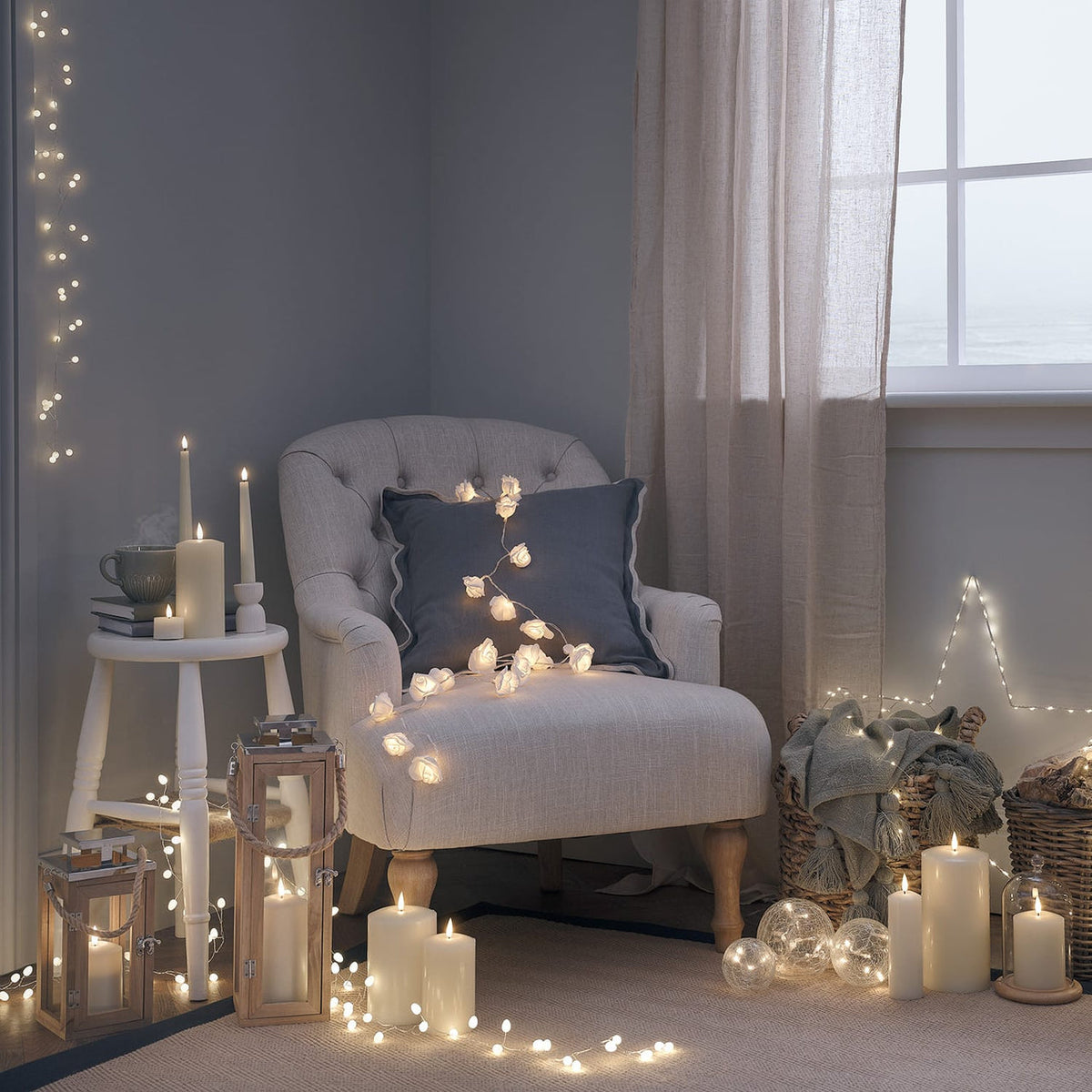 Slender Ivory LED Pillar Candle Trio - product photo 4